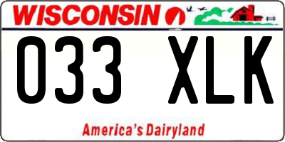 WI license plate 033XLK