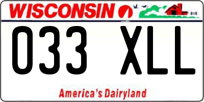WI license plate 033XLL