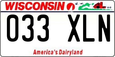 WI license plate 033XLN
