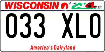 WI license plate 033XLO