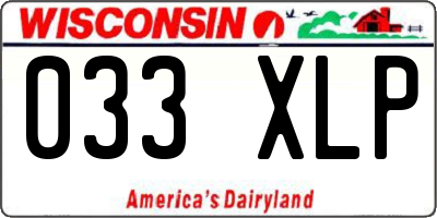 WI license plate 033XLP