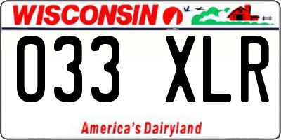 WI license plate 033XLR