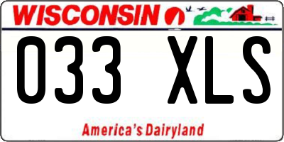 WI license plate 033XLS