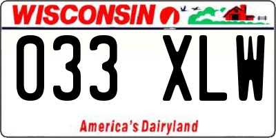 WI license plate 033XLW