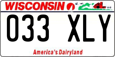 WI license plate 033XLY