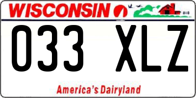 WI license plate 033XLZ