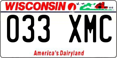 WI license plate 033XMC