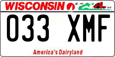 WI license plate 033XMF
