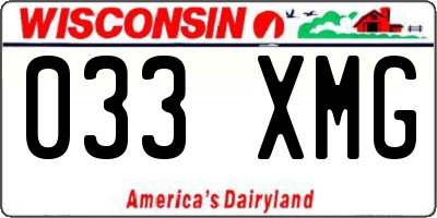 WI license plate 033XMG