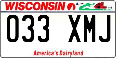 WI license plate 033XMJ