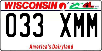 WI license plate 033XMM