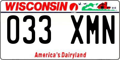 WI license plate 033XMN