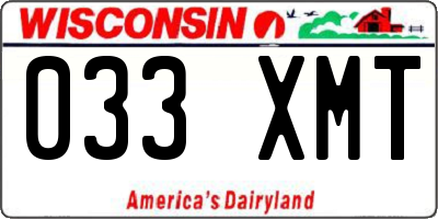 WI license plate 033XMT