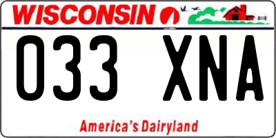 WI license plate 033XNA
