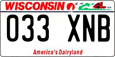 WI license plate 033XNB