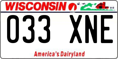 WI license plate 033XNE