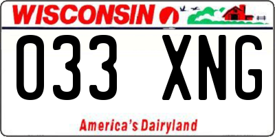 WI license plate 033XNG