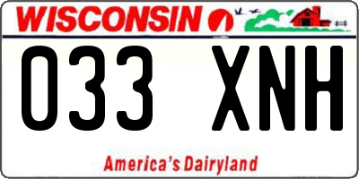 WI license plate 033XNH