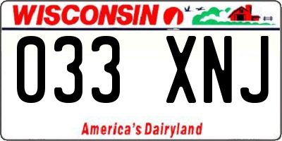 WI license plate 033XNJ
