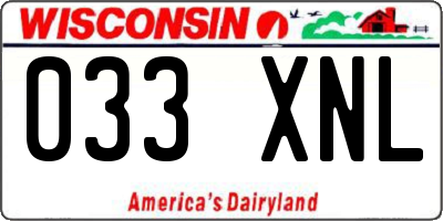 WI license plate 033XNL