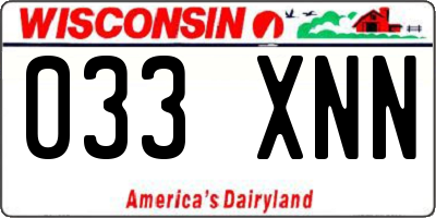 WI license plate 033XNN