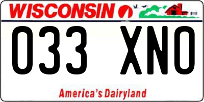 WI license plate 033XNO