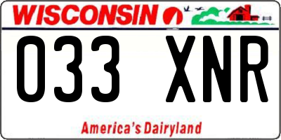 WI license plate 033XNR