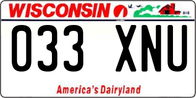 WI license plate 033XNU
