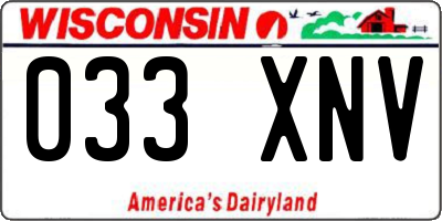 WI license plate 033XNV