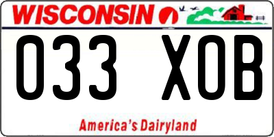 WI license plate 033XOB