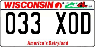 WI license plate 033XOD