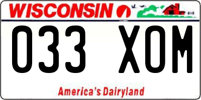 WI license plate 033XOM