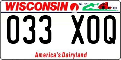 WI license plate 033XOQ