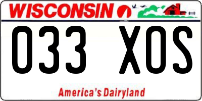 WI license plate 033XOS