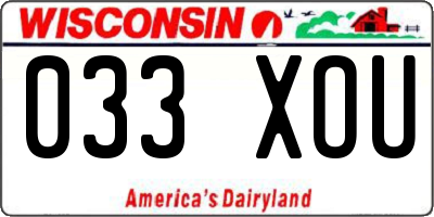 WI license plate 033XOU