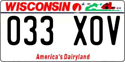 WI license plate 033XOV