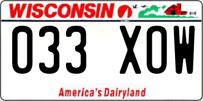 WI license plate 033XOW