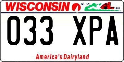 WI license plate 033XPA