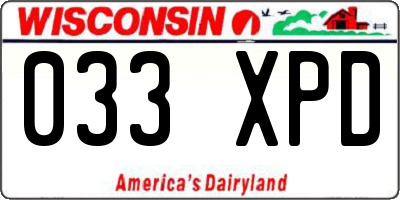 WI license plate 033XPD