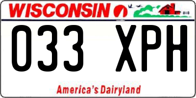 WI license plate 033XPH