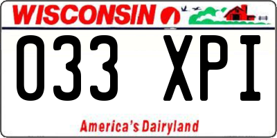 WI license plate 033XPI