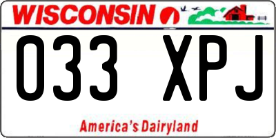 WI license plate 033XPJ
