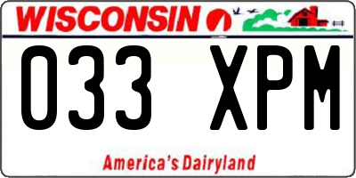 WI license plate 033XPM