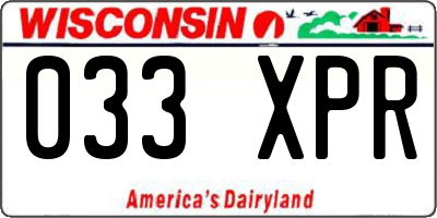 WI license plate 033XPR