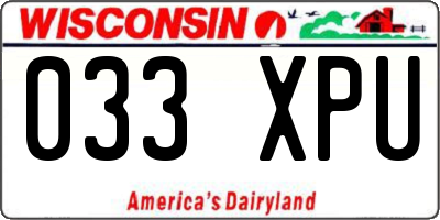 WI license plate 033XPU