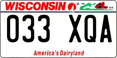 WI license plate 033XQA