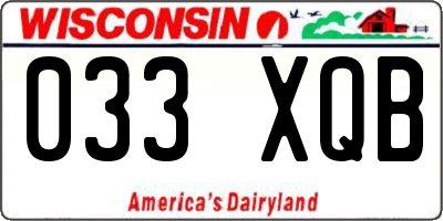 WI license plate 033XQB