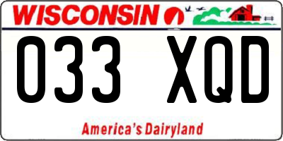 WI license plate 033XQD