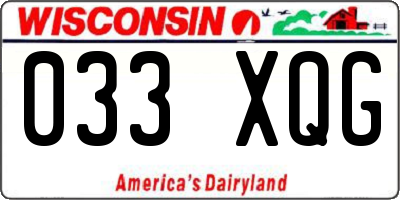 WI license plate 033XQG