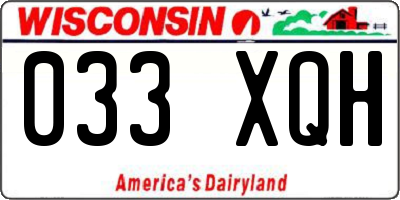 WI license plate 033XQH